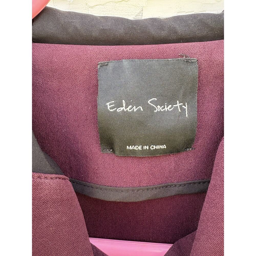 Eden Society Holly Cargo Jacket Contrast Hood Stretch Lightweight Burgundy Red S - Picture 5 of 6